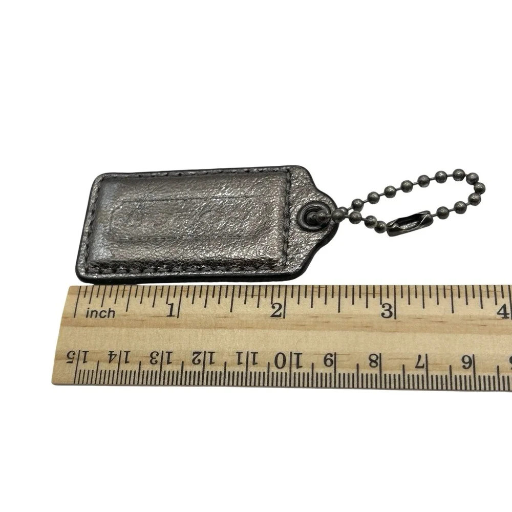 COACH‎ Dark Gray Patent Leather Replacement Purse Handbag Hang Tag Charm